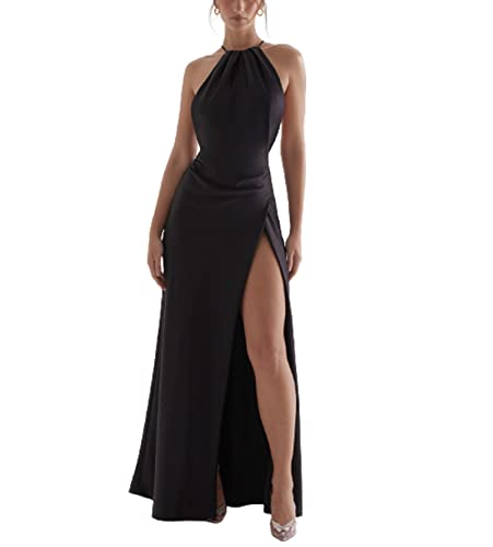 Y2K Halter Deep V Neck Maxi Dresses Backless Hollow Out Slim Y2K Halter Deep V Neck Maxi Dresses Backless Hollow Out Slim